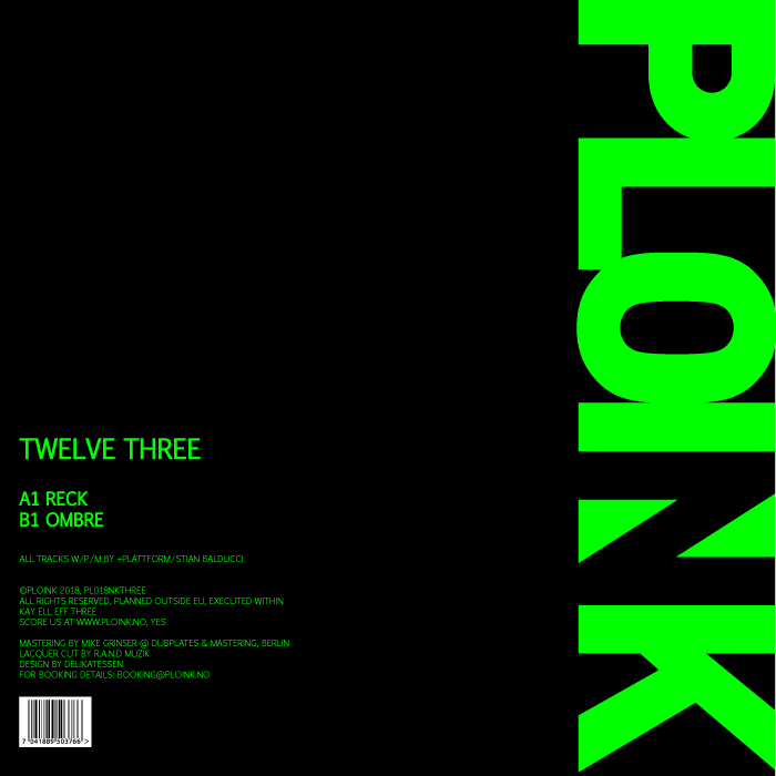 PL018NK-THREE+PLATTFORMTWELVE (ALBUM)Release date: 2JUN17